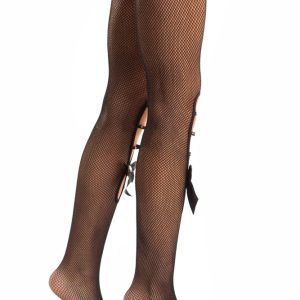 Δεύτερη Εικόνα Γυναικείες sexy κάλτσες δίχτυ με εντυπωσιακό σατέν φιόγκο και στρασάκια